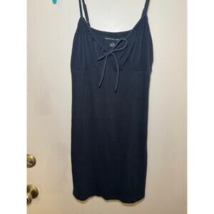 American Eagles Black Mini Sundress Woman L Cotton Elastane Spaghetti strap
